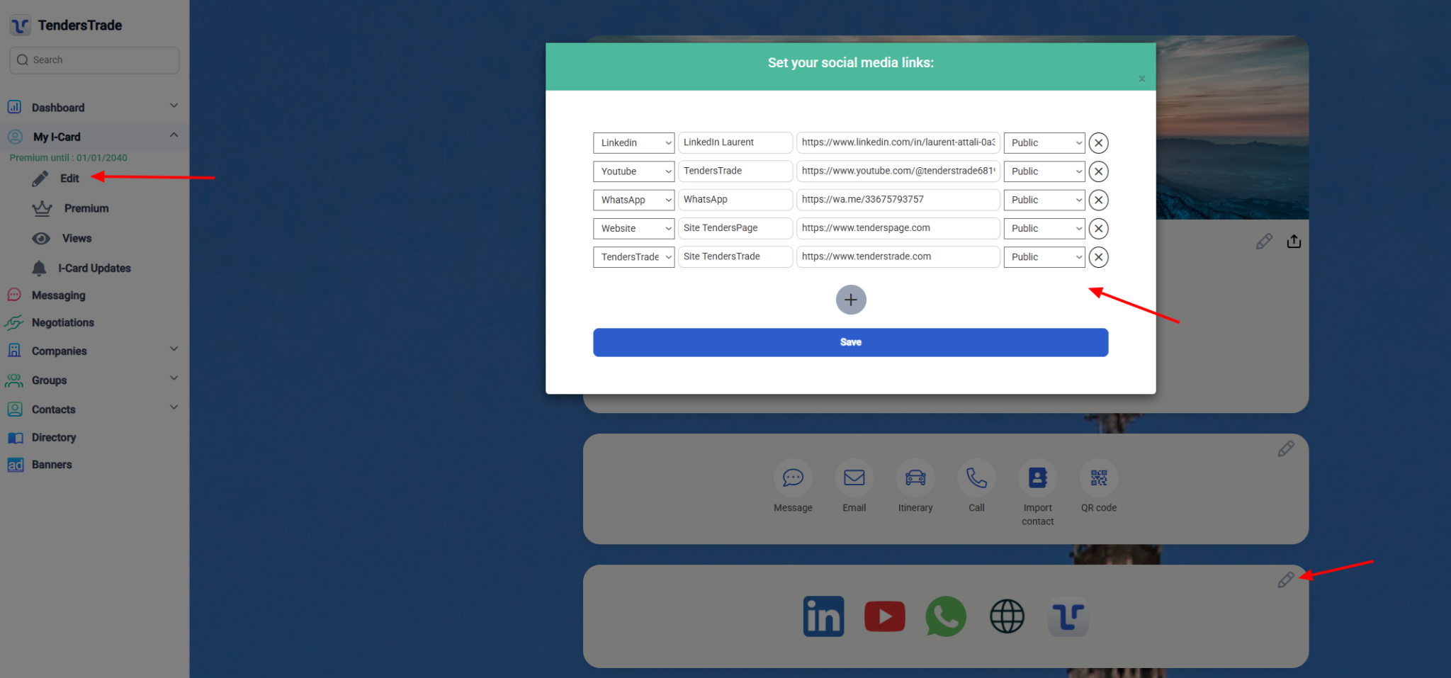 Capture — Liens réseaux sociaux