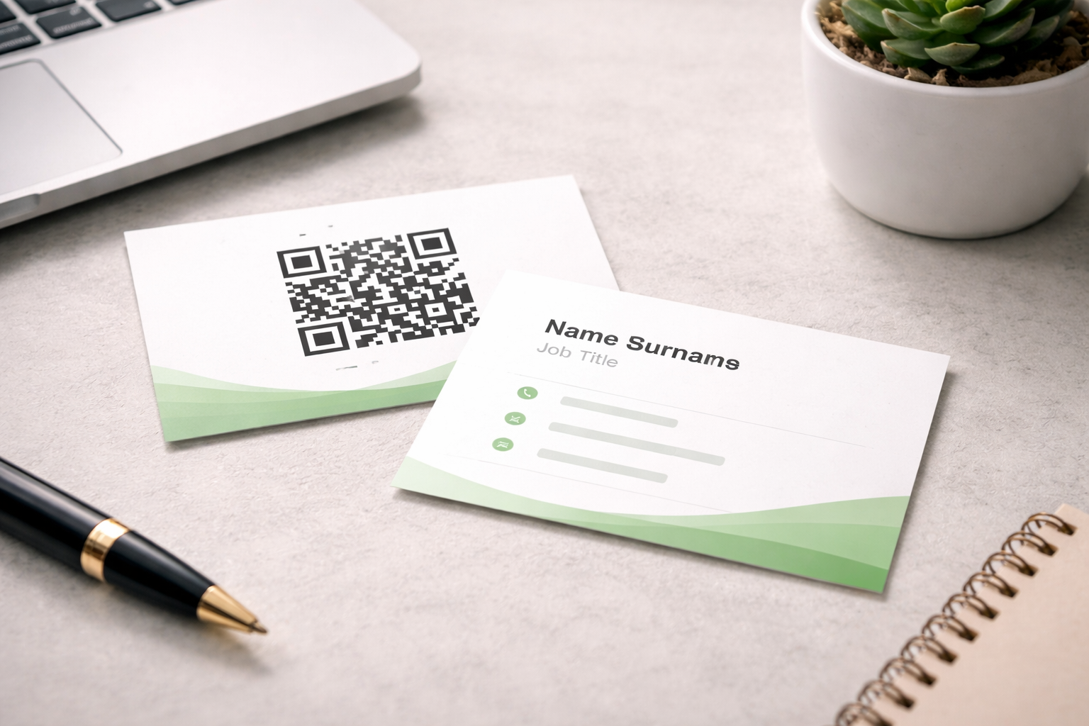 Carte de visite papier avec QR Code