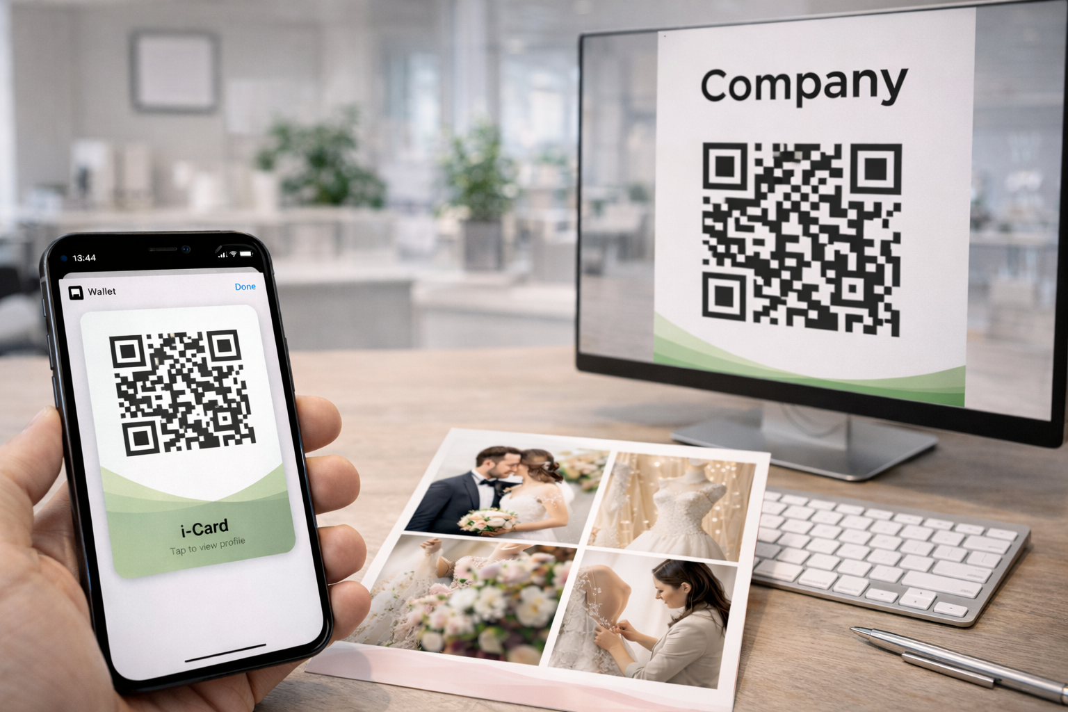 QR Code affiché sur écran et smartphone